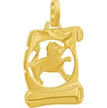 Zlatý přívěsek znamení zvěrokruhu Lev - pergamen SILVEGOB102630GY08