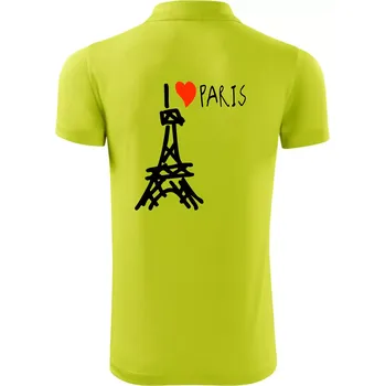 Pánská košile I love Paris - Polokošile Victory sportovní (dresovina) - XL ( Limetková )