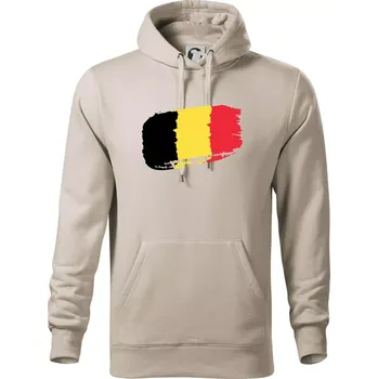 Pánská mikina Belgie vlajka - Mikina pánská Cape s kapucí - 4XL ( Ledově šedá )