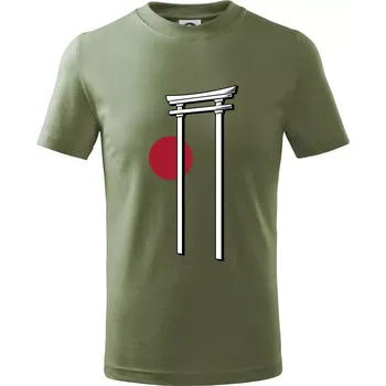 Japan culture - architektura - Tričko dětské bavlněné - 104-110cm / 3-4 roky ( Khaki )