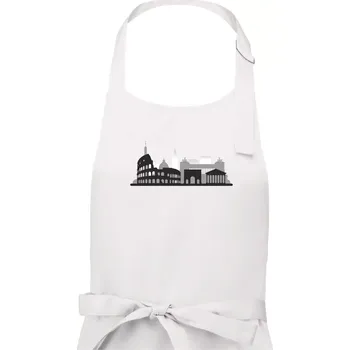 Kuchyňská zástěra Řím silueta památky - Pánská zástěra na vaření - Univerzální velikost ( Bílá )
