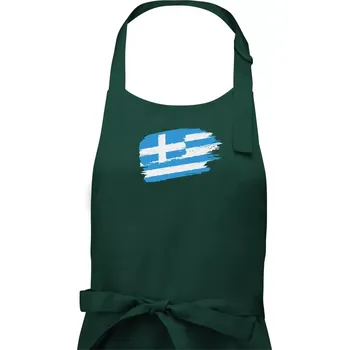 Kuchyňská zástěra Řecko vlajka - Dámská zástěra na vaření - Univerzální velikost ( Lahvově zelená )