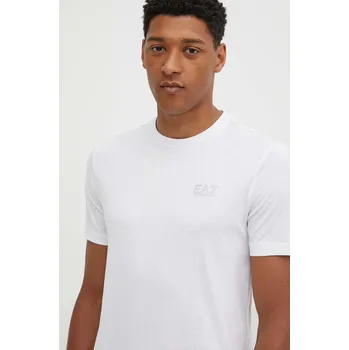 Bavlněné tričko EA7 Emporio Armani bílá barva, s potiskem, PJVPZ.8NPT25 PJVPZ.8NPT25.0100 00X, vel. XXL