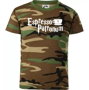Chlapecké tričko Harry - Espresso Patronum - Dětské maskáčové triko - 134 cm/8 let ( Hnědý maskáč )