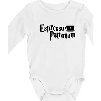 Kojenecký body Harry - Espresso Patronum - Body kojenecké s dlouhým rukávem - Dlouhý r. do 3 měs ( Bílá )