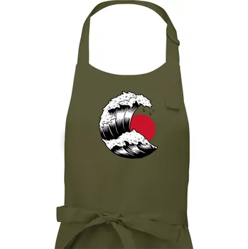 Kuchyňská zástěra Japan culture - vlna - Pánská zástěra na vaření - Univerzální velikost ( Khaki )