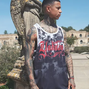 Pánská móda Pánské tílko Yakuza Flying Skullz Mesh 24067 black/white velikost: 5XL