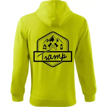 Pánská mikina Tramp erb - Mikina s kapucí na zip trendy zipper - S ( Limetková )