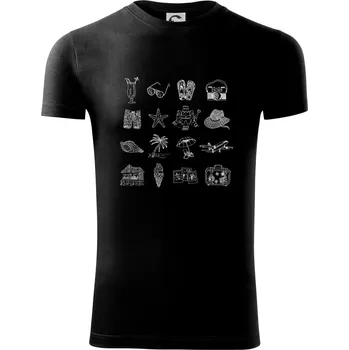 Pánské oblečení Dovolená u moře - Viper FIT - Pánské zůžené tričko - 3XL ( Černá )