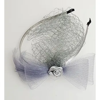 Ozdoba do vlasů Fascinátor - společenská čelenka - šedá