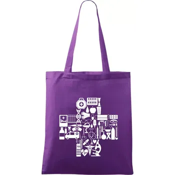Zdravotní kříž věci - Taška bavlněná - 42 x 38 cm ( Fialová )