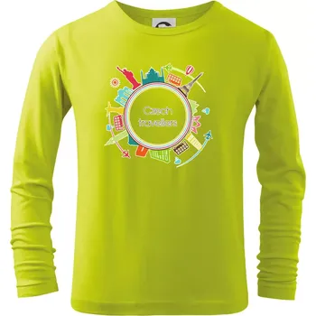 Dětská móda Czech Travelers barevný - Triko dětské Long Sleeve - 158 cm/12 let ( Limetková )