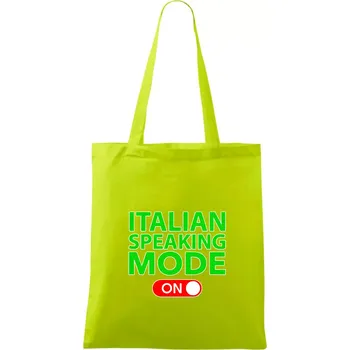 Italian speaking mode - ON - Taška bavlněná - 42 x 38 cm ( Limetková )