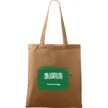Nákupní taška Saudská Arábie - vlajka - Taška bavlněná - 42 x 38 cm ( Cappuccino )