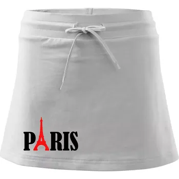 Dámská sukně Paris nápis Eiffelova věž - Sportovní sukně - two in one - XS ( Bílá )