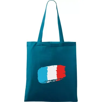 Francouzská vlajka - Taška bavlněná - 42 x 38 cm ( Petrolejová )