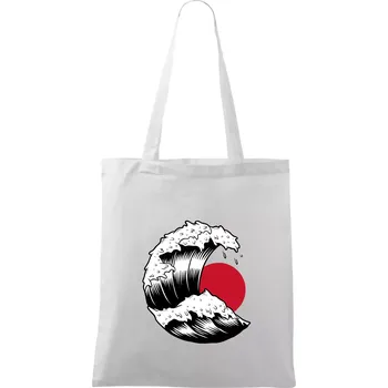 Japan culture - vlna - Taška bavlněná - 42 x 38 cm ( Bílá )