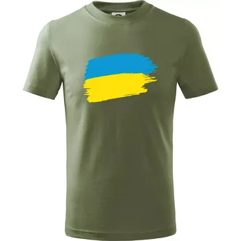 Chlapecké tričko Ukrajina vlajka - Tričko dětské bavlněné - 122 cm/6 let ( Khaki )