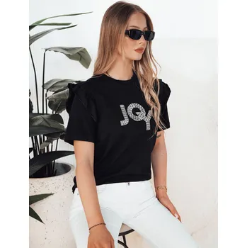 Dámské oblečení Dámské triko JOY černé DStreet černá | bílá 3379916