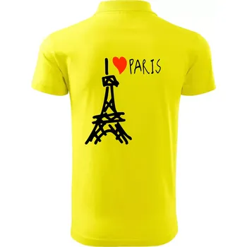 Pánská košile I love Paris - Polokošile pánská Pique Polo 203 - M ( Citrónová )