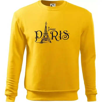 Pánská mikina Paris nápis Eiffelovka rovný - Mikina Essential pánská - S ( Žlutá )
