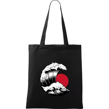 Nákupní taška Japan culture - vlna - Taška bavlněná - 42 x 38 cm ( Černá )