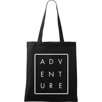 Nákupní taška Adventure obdelník - Taška bavlněná - 42 x 38 cm ( Černá )