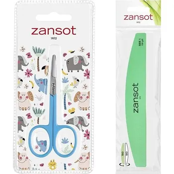 Zansot Dvoustranný pilník + nůžky na nehty pro děti, modré