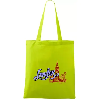 London Lettering - Taška bavlněná - 42 x 38 cm ( Limetková )