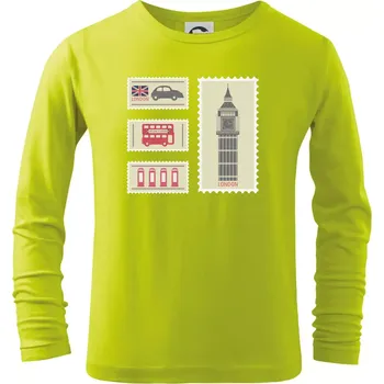 Dětská móda Britská známka - Triko dětské Long Sleeve - 146 cm/10 let ( Limetková )