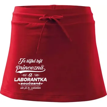Dámské oblečení Je těžké být princezna - laborantka - Sportovní sukně - two in one - S ( Červená )