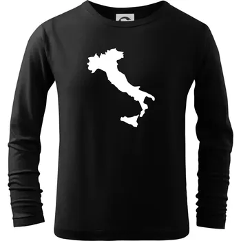 Chlapecké tričko Itálie obrys - Triko dětské Long Sleeve - 122 cm/6 let ( Černá )