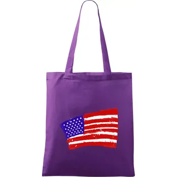Americká vlajka ohnutá - Taška bavlněná - 42 x 38 cm ( Fialová )
