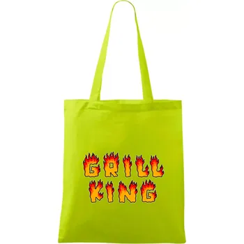 Grill King ohnivý nápis - Taška bavlněná - 42 x 38 cm ( Limetková )