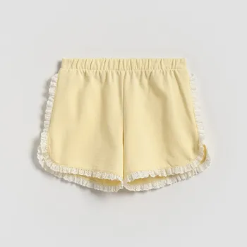 Dětská móda Reserved - Kraťasy s volánkem - světle žlutá - 108FG-10X - 108FG-10X-164