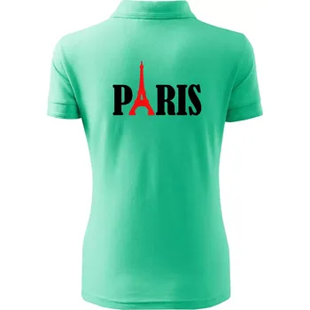 Paris nápis Eiffelova věž - Polokošile dámská Pique Polo - 2XL ( Mátová )