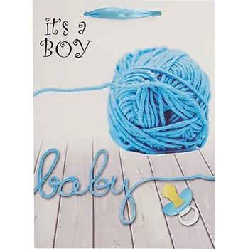 Dárková taška Střední dárková taška - new born - klubko modrá