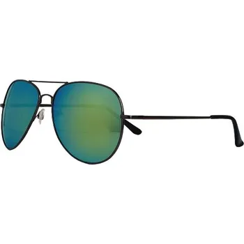 Pánské sluneční brýle - pilotky zrcadlovky - skla zelenožlutá, černé kování