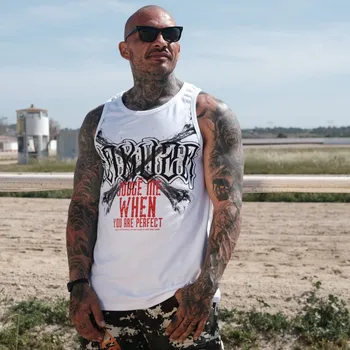 Pánské tílko Pánské tílko Yakuza Judge Me Slim 24045 white velikost: XL