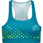 Dámská funkční sportovní podprsenka premium ALTISPORT VOJ/ALW109POD01 EMERALD/FLUO YELLOW M