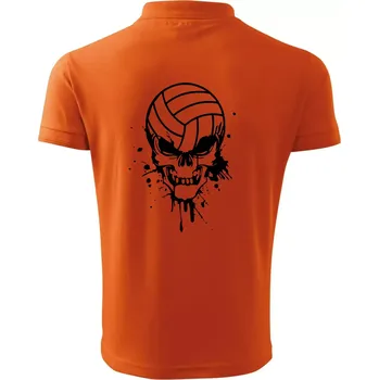 Pánská košile Volejbal lebka splash - Polokošile pánská Pique Polo 203 - 5XL ( Oranžová )