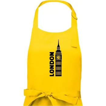 Kuchyňská zástěra London věž - Dámská zástěra na vaření - Univerzální velikost ( Žlutá )