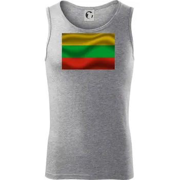 Litva vlajka obdélník - Tílko pánské Core - 2XL ( Tmavě šedý melír )