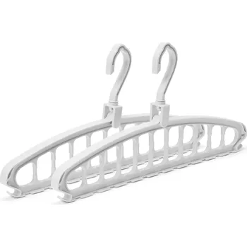 Ramínko 710831 - Tchibo - Multifunkční šatní ramínka - barva: bílá