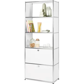 Dílenský regál 701989 - Tchibo - Kovový regál CN3 se 2 zásuvkami - barva: bílá