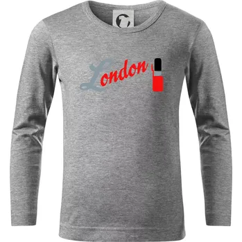 Chlapecké tričko London Stráž - Triko dětské Long Sleeve - 122 cm/6 let ( Tmavě šedý melír )