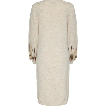 Dámské šaty 673649 - Tchibo - Pletené šaty s flitry - pro ženy - vel. XL 48/50 - barva: béžová