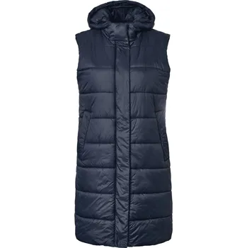 Dámská vesta 689700 - Tchibo - Dlouhá prošívaná vesta s kapucí - pro ženy - vel. 42 - barva: modrá
