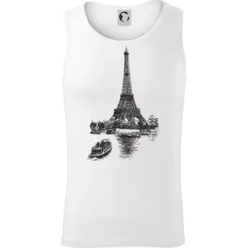 Eiffelovka s loďkou - Tílko pánské Core - S ( Bílá )
