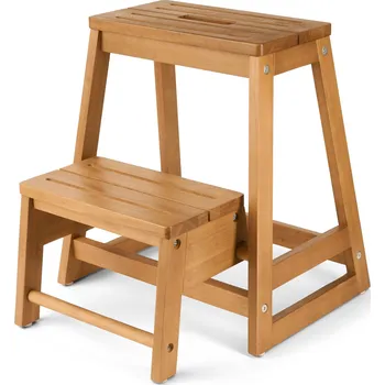 Schůdek 394246 - Tchibo - Schůdky z masivního dřeva - barva: hnědá